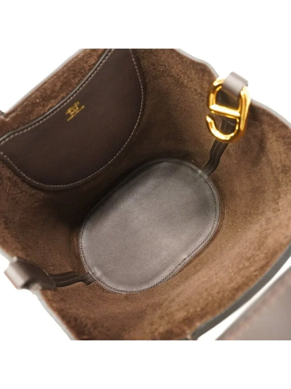Hermes Handbag in the Loop 18 Taurillon Clemence Ebene Gold